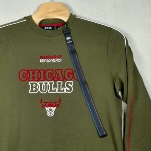 BOSS Hugo Boss‎ x NBA Chicago Bulls T-Ames Sweatshirt Men's XL Olive Green NWOT